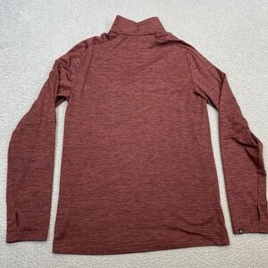 Gaiam Sweater Men's Medium Red Knit Heather 1/4 Zip Thumb Holes Athleisure